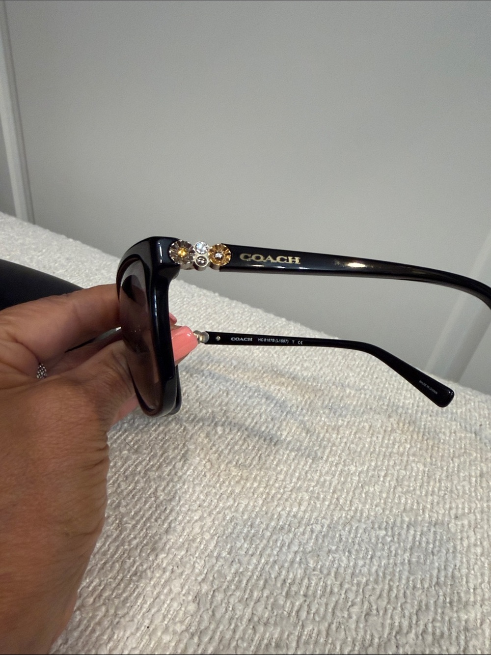 Coach Sunglasses  . Brand . Embellished on both sides.  Never worn - Picture 2 of 2